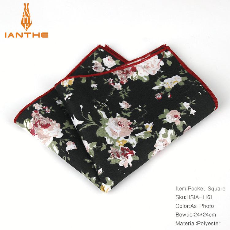Vintage styles mærke lommetørklæde blomsterprintet lomme firkantet bryllupsfest jakkesæt hankies til mænd lomme håndklæde hanky: Ia1161