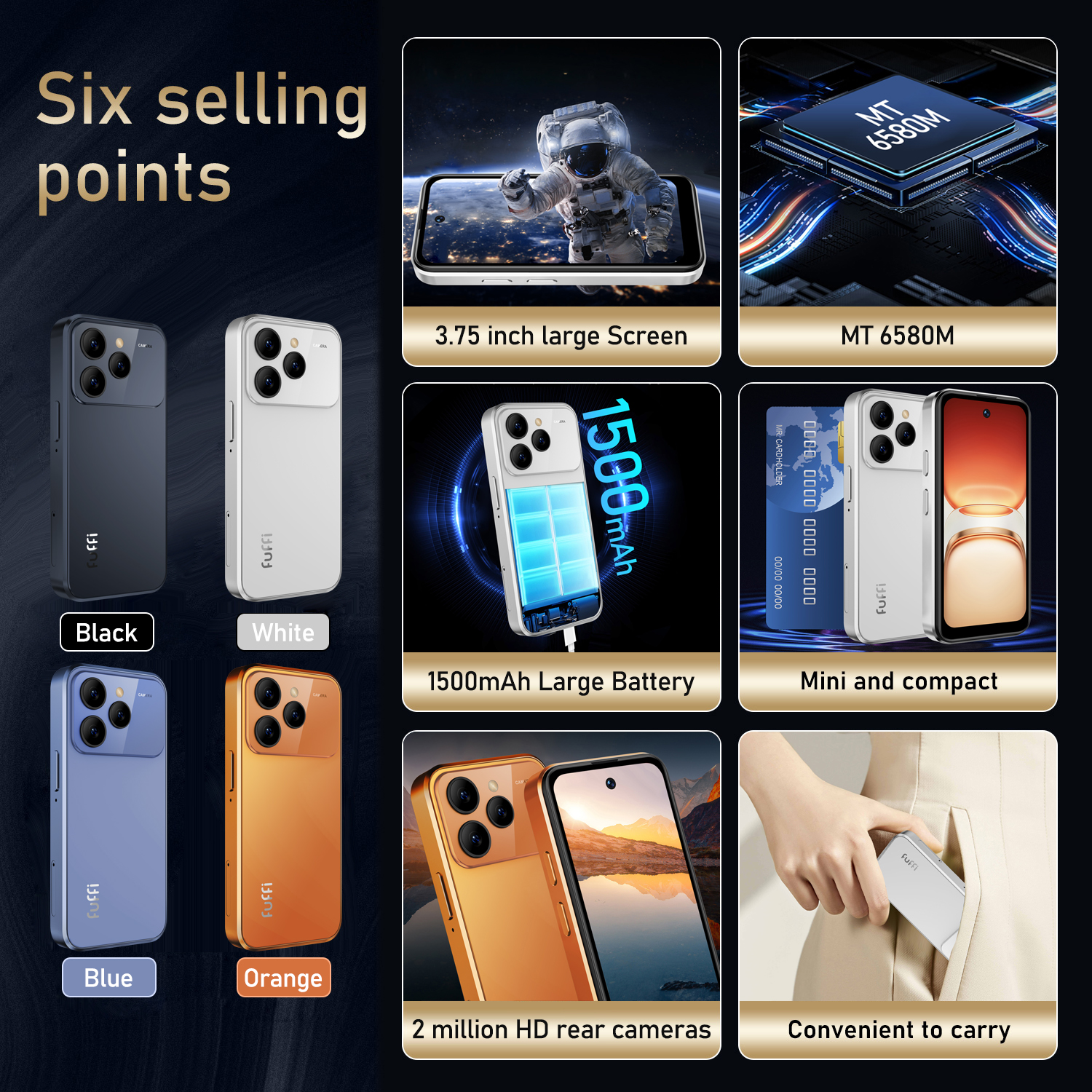 Mini phone  m17 pro 3.75 inch 2+16gb rom smartphone android dual sim google play store 1500 mah 3g netwerk mobiele telefoons