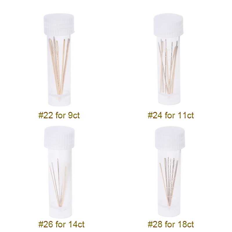 10PCS Golden Embroidery Fabric Cross Stitch Cloth Needles Size 22# 24# 26# 28# Needles Kit Tools Sewing Sharpening Handmade