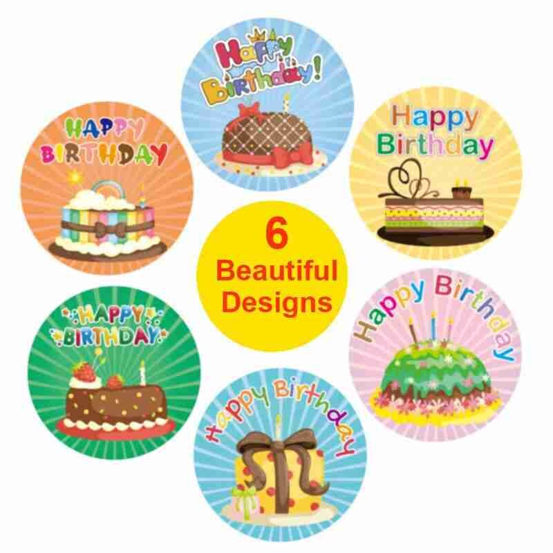 500 pcs/roll happy birthday sticker label birthday party party decoration cute birthday party decoration supplies gree