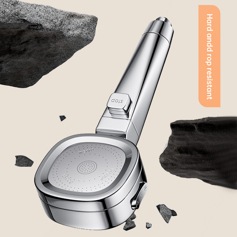 Musurjoy Pommeau de douche rehausseur de salle de bain, jet réglable en 3 modes, système de douche de salle de bain pomme de douche à main, pomme de douche argentée