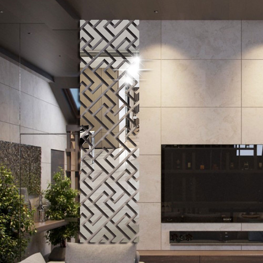 Decorate Home 3D geometry art wall mirror sticker decoration Decals mural painting Removable Decor Wallpaper LF-1181