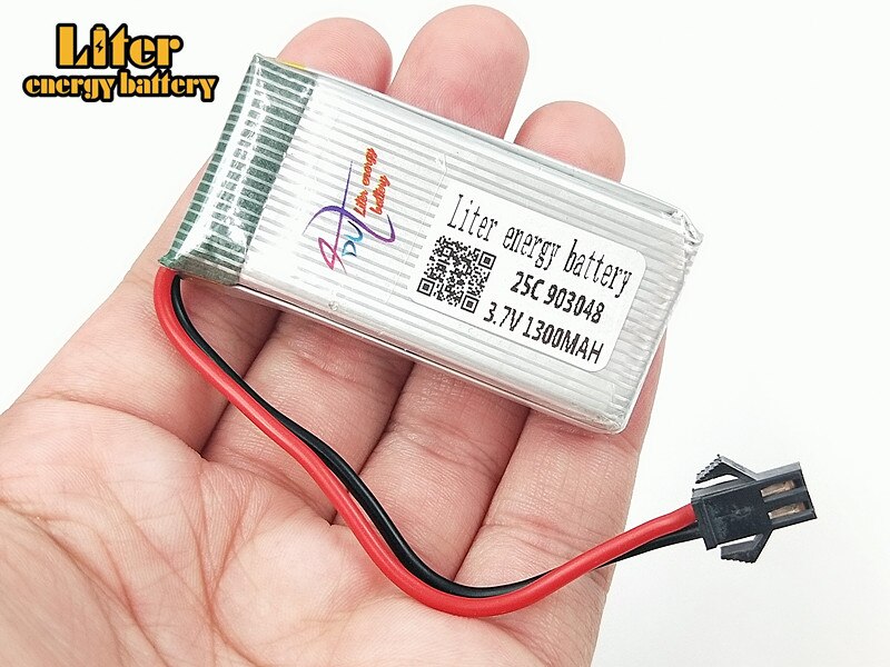 3.7 V 1300 mAH Lipo Batterij Voor Afstandsbediening Helikopter batterijen 3.7 V 1300 mah lipo batterij SM plug Li -po batterij 903048 25c