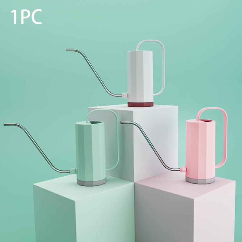 Regadera cilíndrica de 1,2 L para flores de bonsái, herramienta de riego para plantas con mango de boca larga, herramientas de jardinería