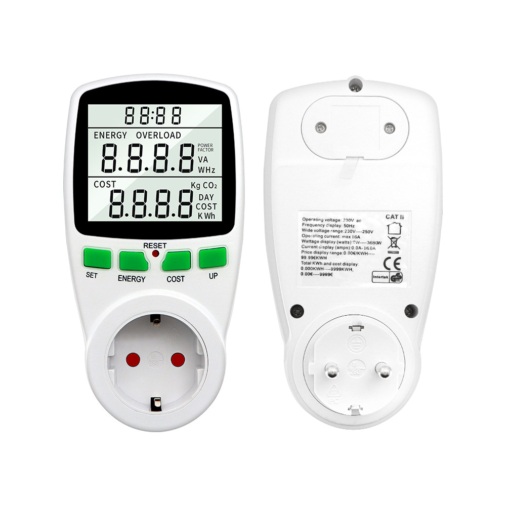 Digitaler Leistungsmesser, digitaler LCD-Stromzähler, Zähler, Ausgang, Leistungsmesser, zeitliche Koordinierung-Buchse, elektronische Zeitschaltuhr, Steckdose