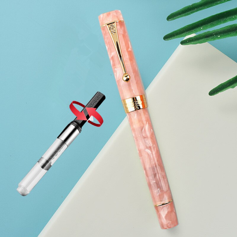 2021 Jinhao stulecie 100 pióro wieczne 18KGP pozłacane wygięte (zakrzywione) 1.0mm /F /M stalówka 0.7mm akrylowe pióro atramentowe