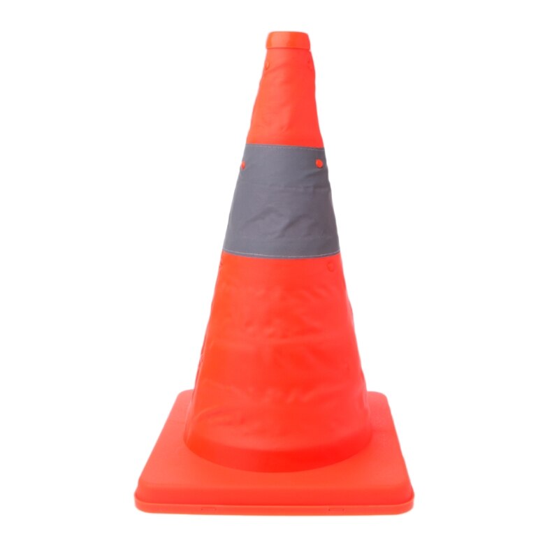 Señal de advertencia de seguridad vial plegable de 42cm, cono de tráfico, cinta reflectante naranja