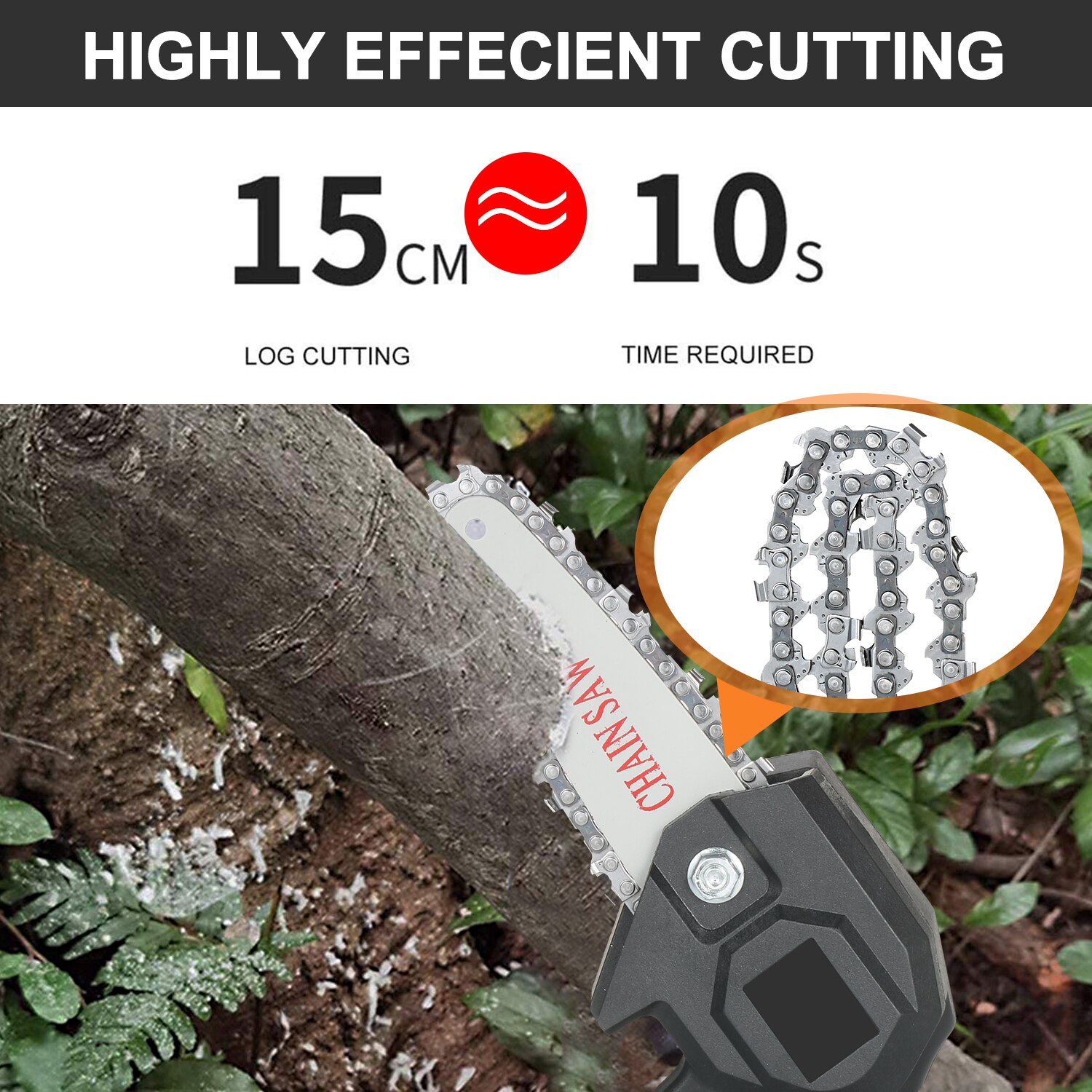 4 Inch Mini Steel Chainsaw Chain Electric Pruning Saw Accessory Garden Tool Replacement