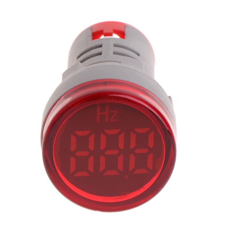 22mm LED Digital Display Electricity Hertz AC Frequency Meter Indicator Signal Lamp Lights Tester Combo Measuring Range 20-75Hz