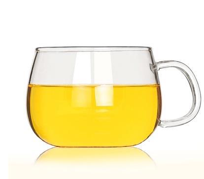 Taza de té de vidrio para el hogar, recipiente resistente al calor de alta temperatura, a prueba de explosiones, con Infusor de leche, rosa, flor: Only cup