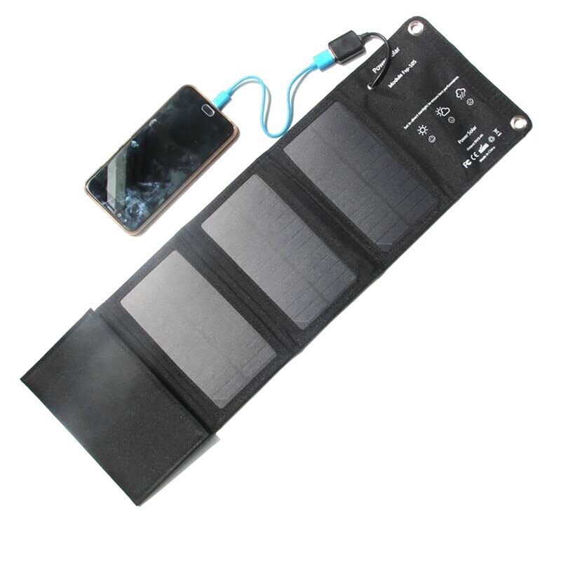 Outdoor 10W5.5V Portable Solar Charger With USB Port Foldable Solar Panel, Camping Hiking Travel For Tablet Laptop Phone