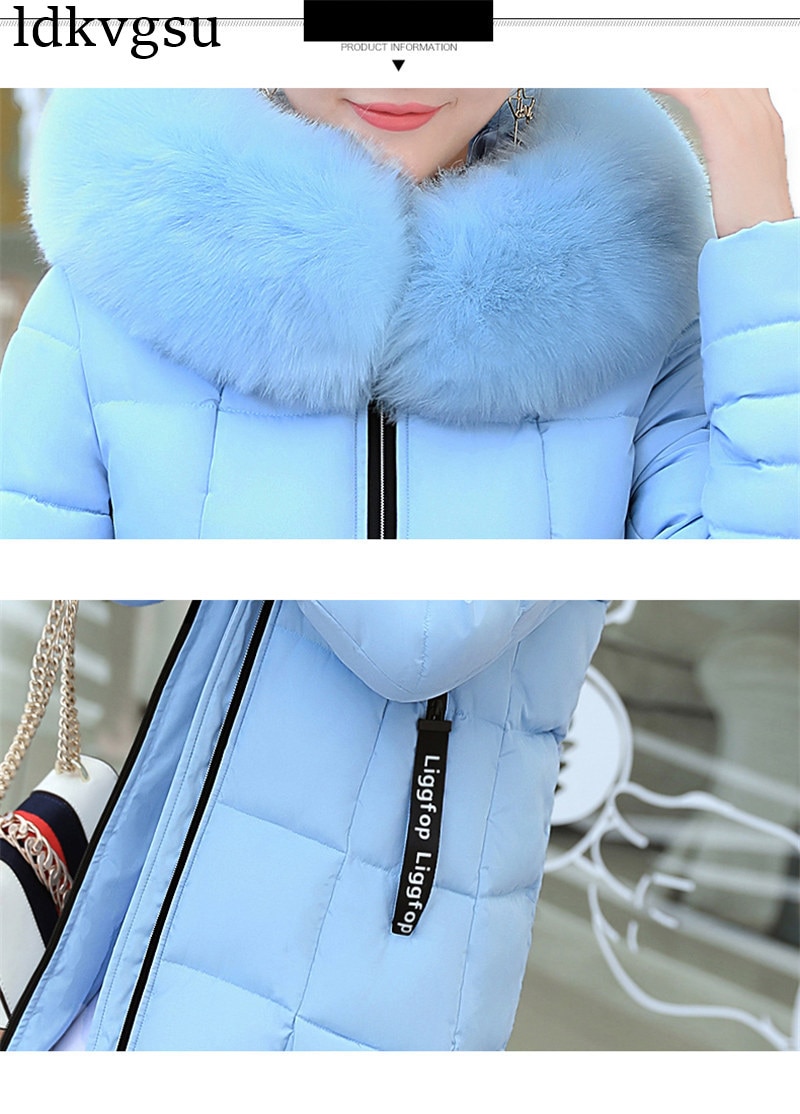 Women Winter Jackets Down Cotton Hooded Coat Plus Size Parkas Mujer Coats Long Coat Female Fur collar Coats A1297