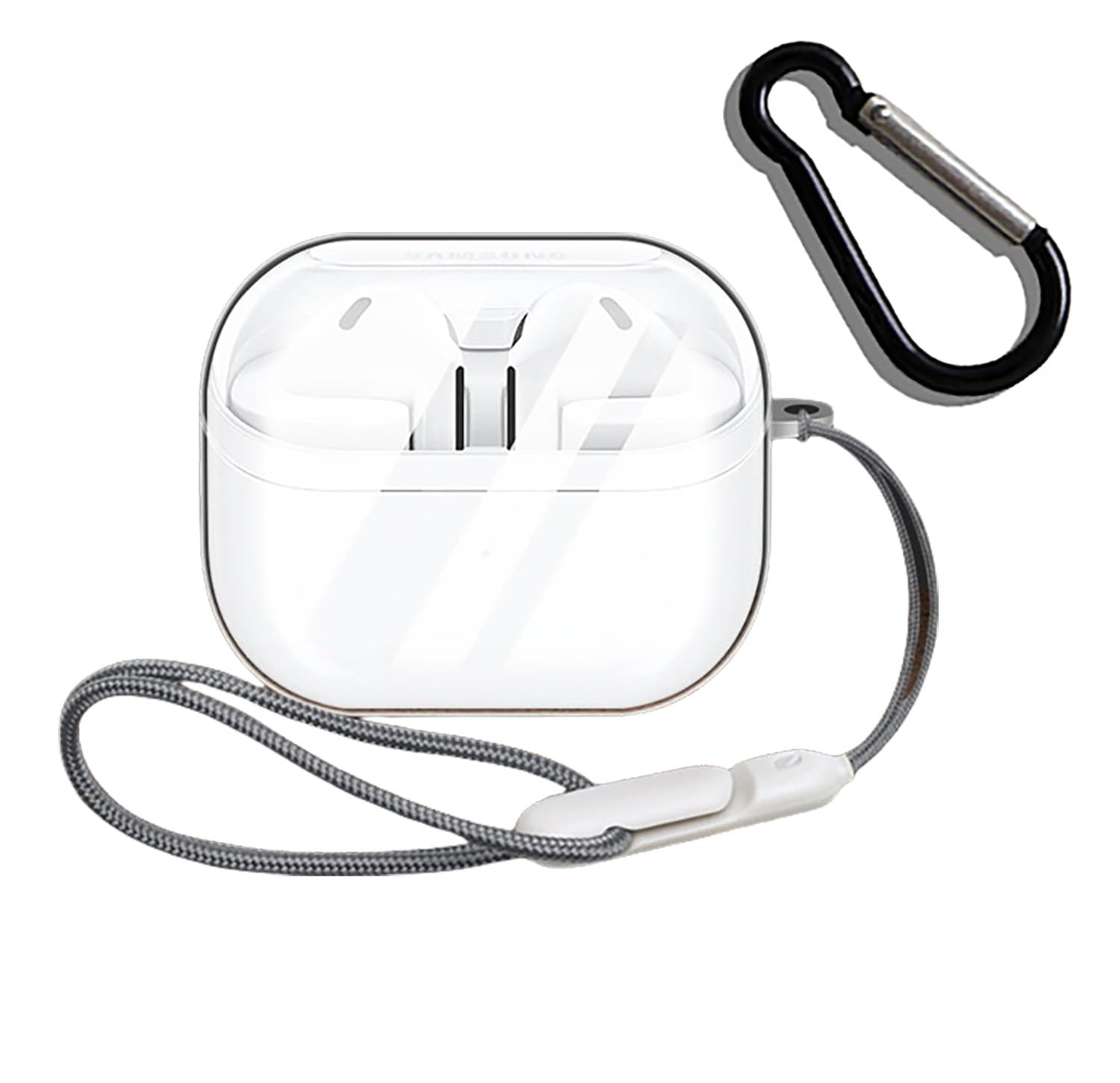 Voor Samsung Galaxy Buds 3 Case & Galaxy Buds 3 Pro Case Zachte siliconen beschermhoes voor Galaxy Buds 3 Accessoires met Lanyard: 3XS / Olive