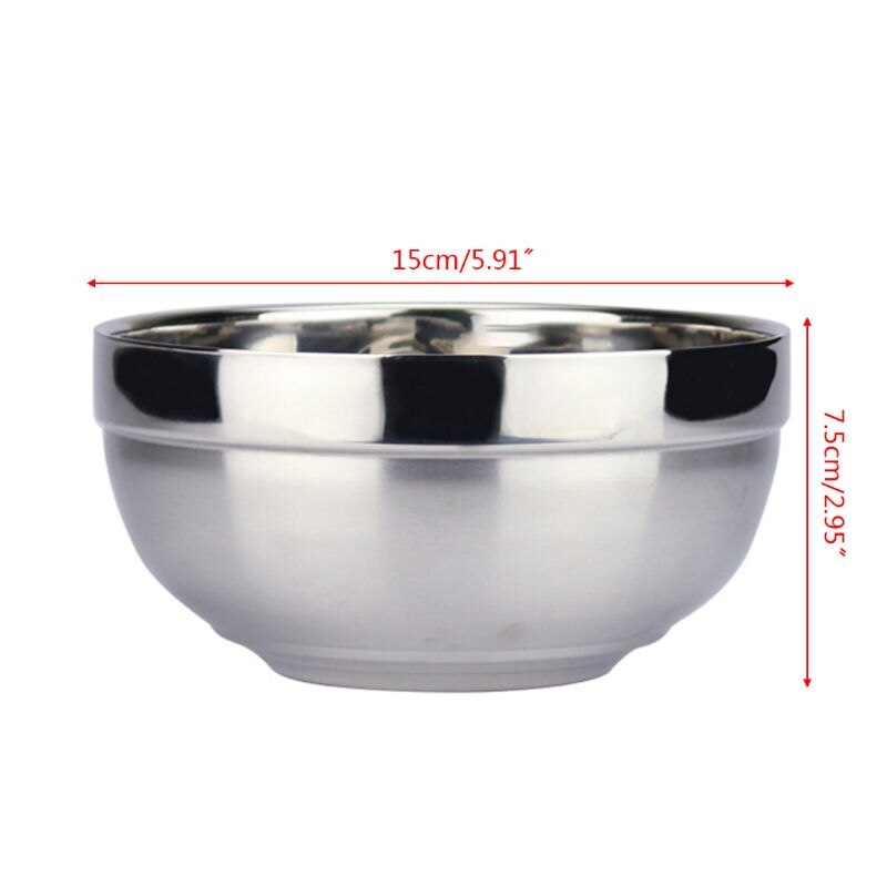 YYSD Eco-friendly Double Layer Anti-Rust Stainless Steel Classic Bowl Thermal Insulation Kitchen Flatware: 04