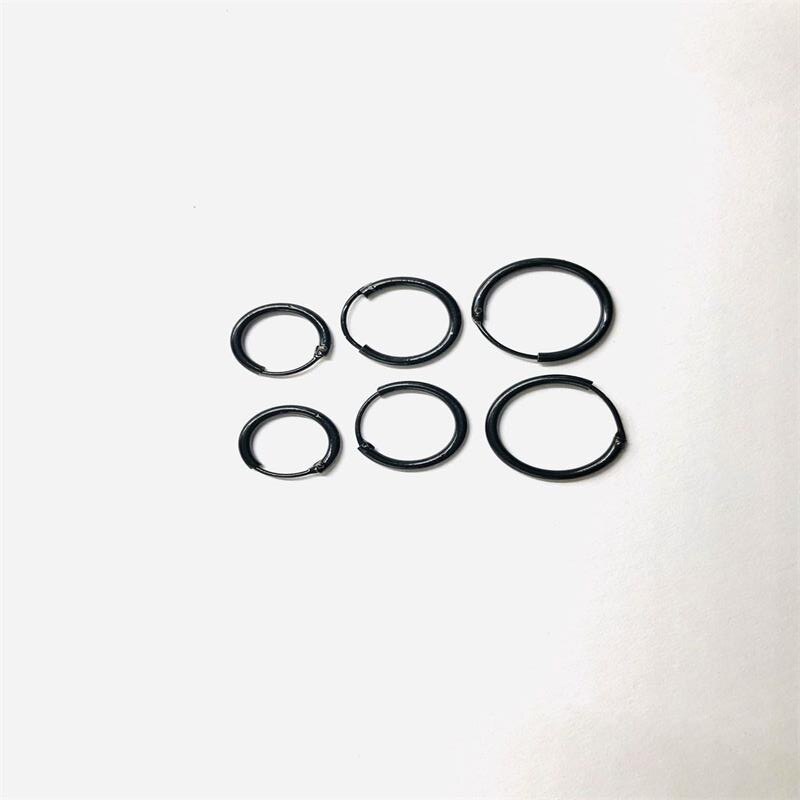 3 Pair/Set Women Girl Simple Round Circle Small Ear Stud Earring Punk Hip-hop Earrings Accessories Jewelry 3 Size