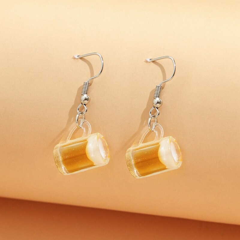 Pendientes divertidos de acrílico para mujer, aretes con colgante de pato naranja y amarillo, para niño, joyería al por mayor: Style-7
