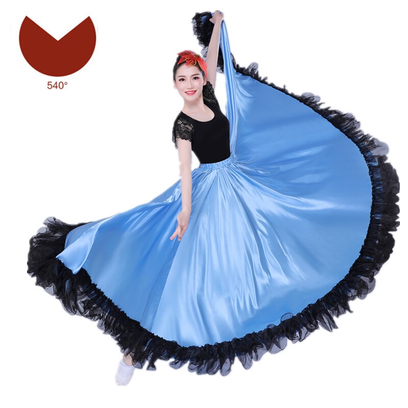 Flamenco Röcke Spanisch Kleid für Frauen tanzen Kostümich Zigeuner schwingen Felsen Chor Bühne Leistung Spanien Stierkampf Bigdance: Farbe4 540