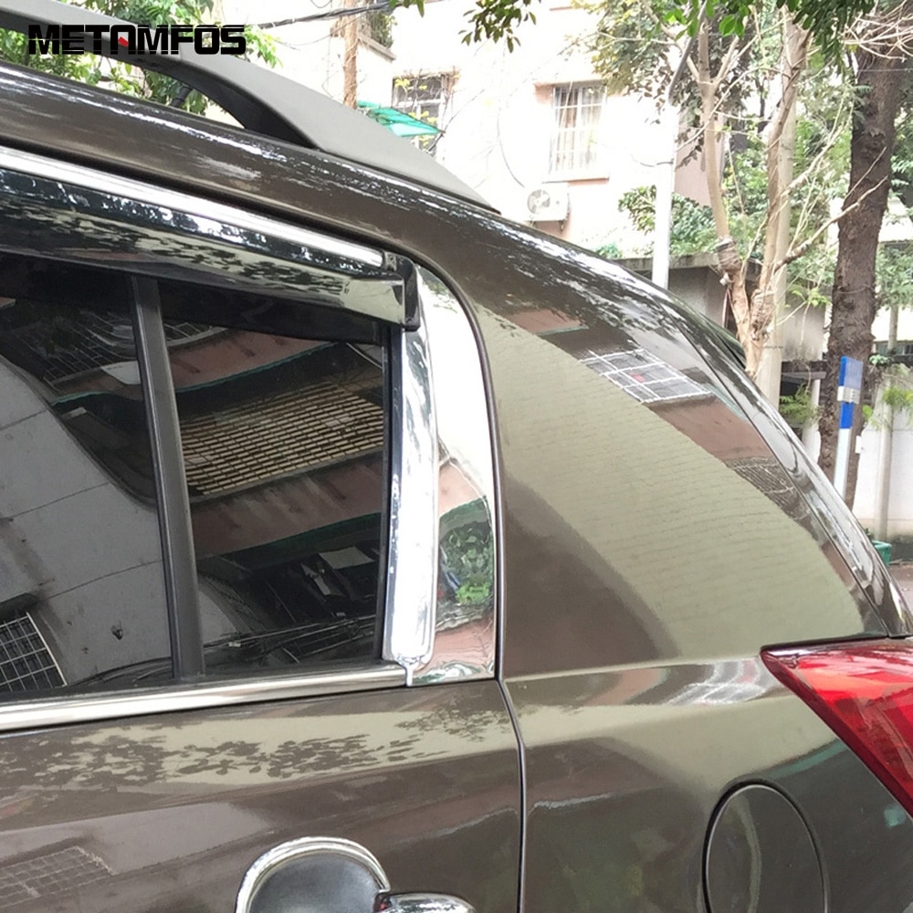For kia sportage krom vindu c søyle deksel lister trim glass dekorasjon klistremerke eksteriør biltilbehør