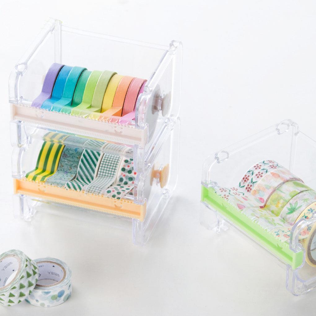 Adhesive Tape Dispenser Office Desktop Paper Stationery Masking Tape Holder Storage Organizer Dispenser Office Supplies