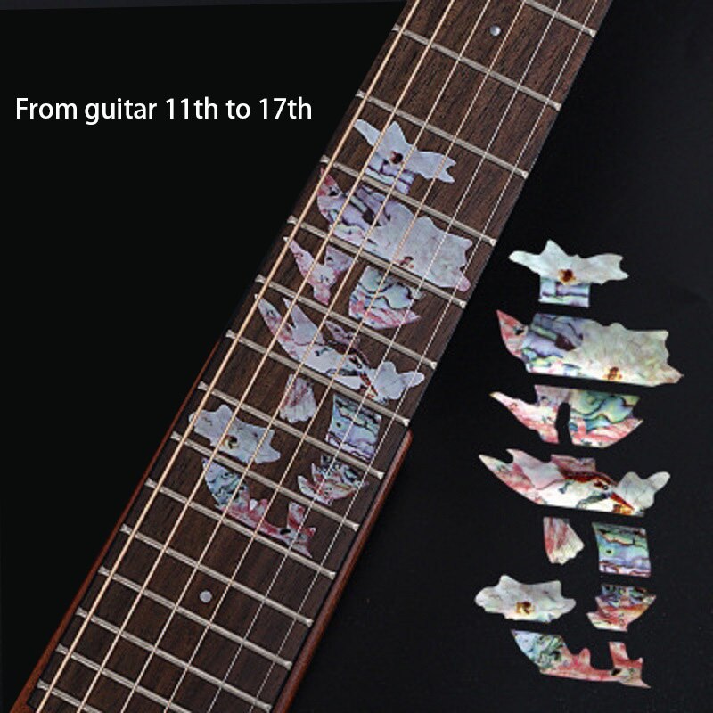 Cross inlay dekaler greppbräda klistermärke för elektrisk akustisk gitarr bas ultra tunn klistermärke gitarra tillbehör 18 stilar: 3