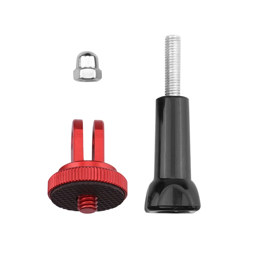 Adattatore per vite da 1/4 pollici con attacco in lega di alluminio per Action Camera per connettore Insta 360 ONE X2/X treppiede per Selfie: Red Color