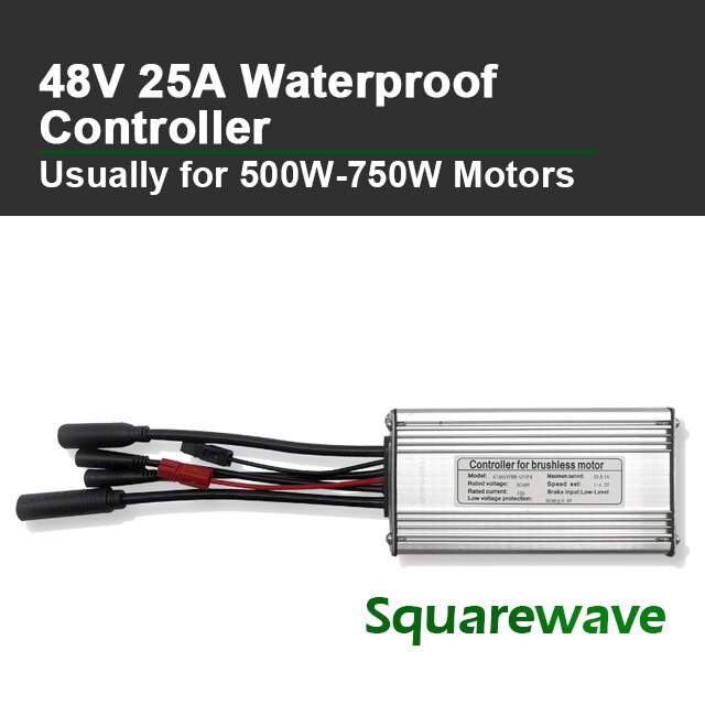 KT Controller 36 48 V 250 350 500 750 1000 1500 W Waterproof Brushless Electric Bicycle Controller for E Bike Conversion Kit: 25A WP Squarewave