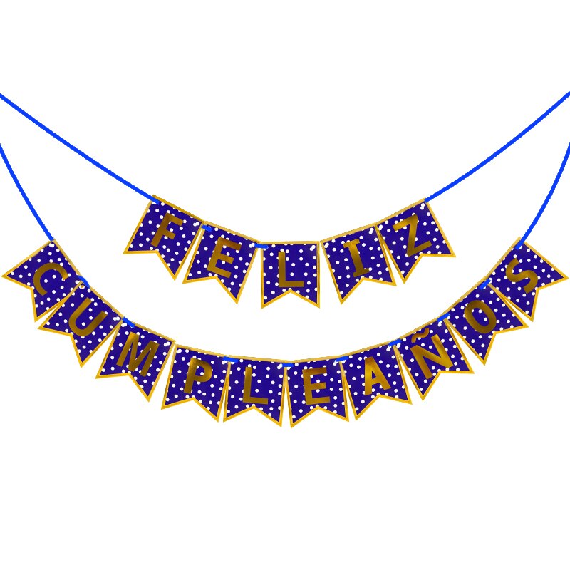 Guirlande de banderoles en papier, banderole espagnole joyeux anniversaire, drapeaux suspendus pour fête d'anniversaire, fournitures de décoration pour fête prénatale, 1 ensemble: DB04