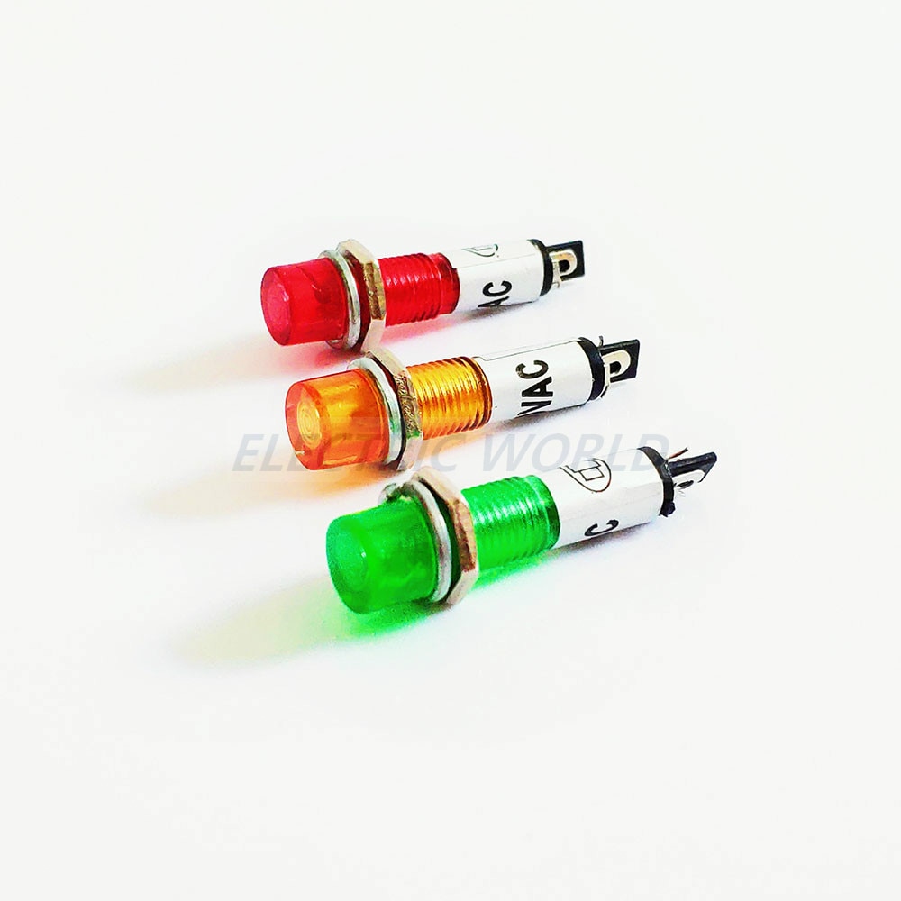 plastic Indicator lights LED 7mm hole 5PCS waterproof Signal lamp 12V 24V 220v no wire power signal lamp LED indication