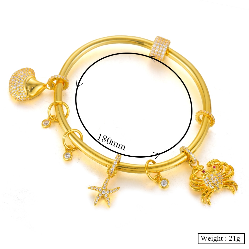 Godki luxe gouden armband met zeedieren en een ster in de vorm van een krabbenschelp, bohemian manchetarmbanden voor dames, sieraden voor vrouwen