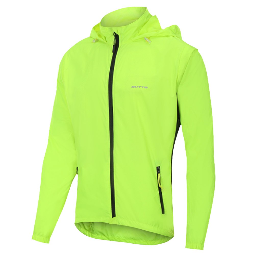 Outto Convertible Windproof Cycling Jacket Reflective Windbreaker Men's Bike Removable Sleeves UV Protection Fishing Clothing: XL