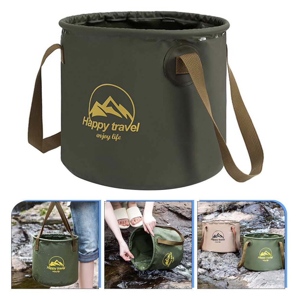 Collapsible Foot Basin Portable Foot Bath Tubs Outdoor Folding Bucket for Camping: Green