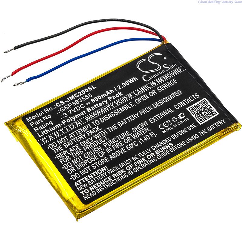 Cameron Sino 800mAh batteria altoparlante GSP383555 per JBL Clip 2, Clip 2 AN, CLIP2BLKAM, CS056US, P04405201