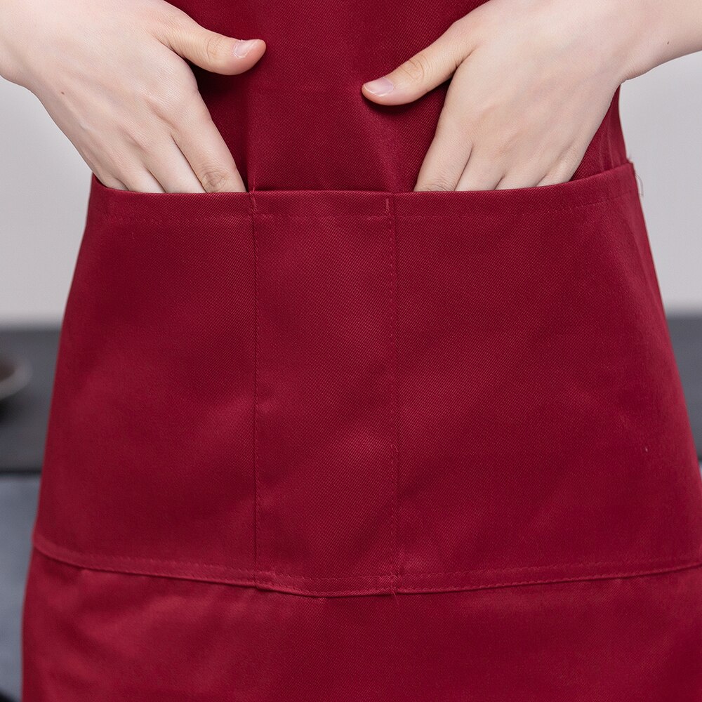 Monochrome double shoulder strap apron unisex kitchen cook apron barbecue haircut work apron restaurant waiter apron