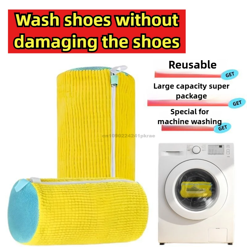 Pralka robić butów Torba na pranie Kapcie Siatka robić czyszczenia butów Zmywalne ochraniacze na buty Zestaw trampli z miękkim włosiem Szczotka robić butów