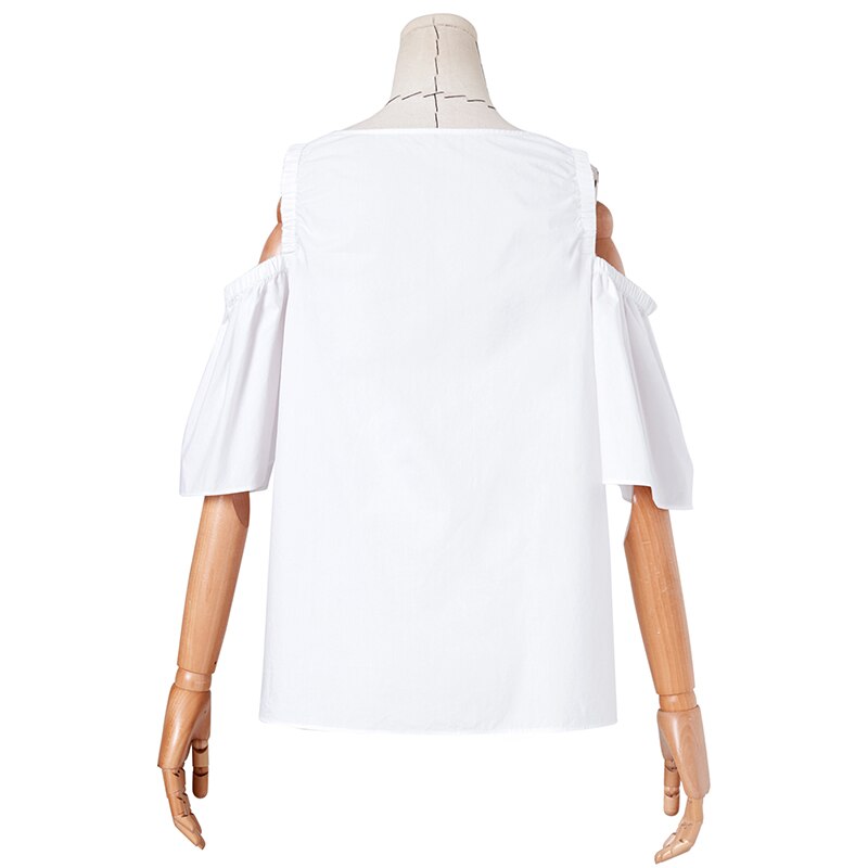 ARTKA Zomer Vrouwen Tops En Blouses Korte Flare Mouw Blouse Off-de-schouder O-hals Blouse voor Vrouwen SA15190X