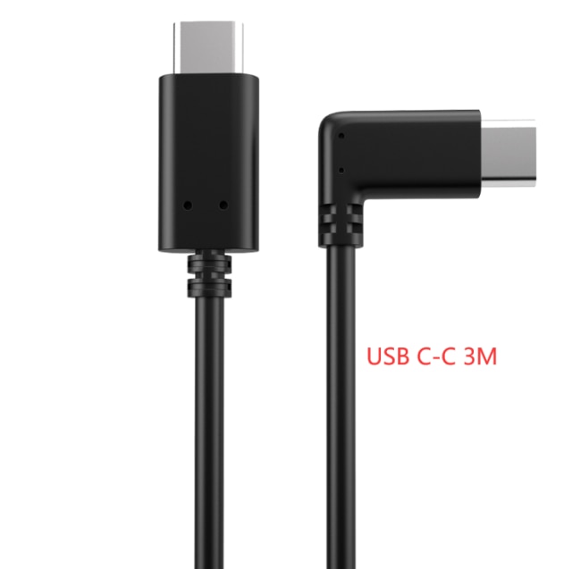 5m 3m usb-c kabel oculus quest 2 link kabel usb 3.2 compatibiliteit haaks type -c 3.2 gen 1 snelheid gegevensoverdracht snel opladen: 1 hoek usb c -c 3m