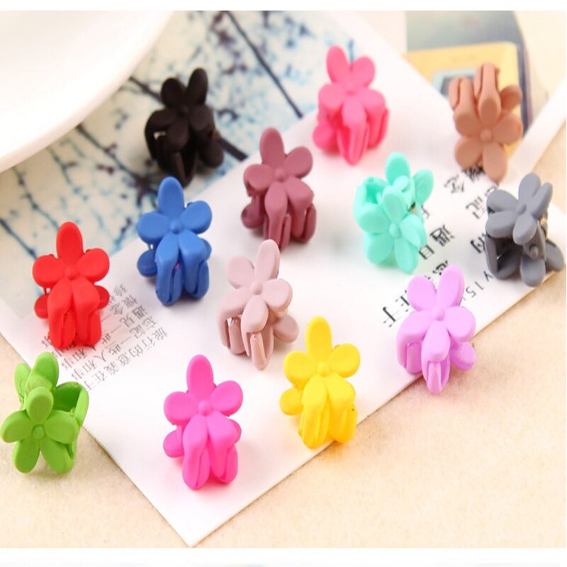 Clip pequeño gancho para el pelo para niña pequeña, 10 Uds., flor de Color caramelo, horquilla, accesorios para el cabello al por mayor: Mixed color random