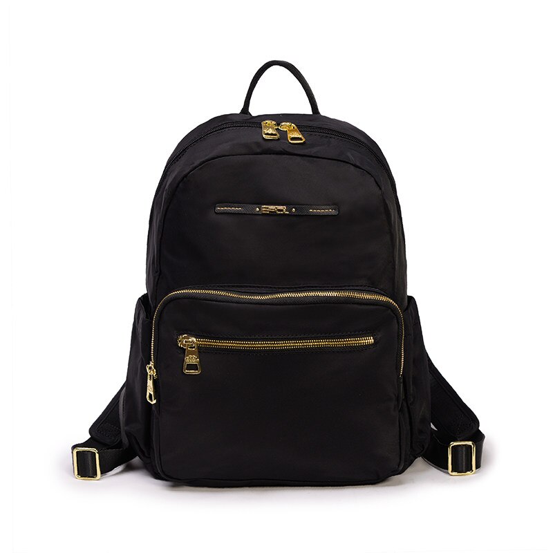 EPOL Women Backpack Waterproof Oxford Solid Multi-pocket Travel Zipper Mochila Feminina Sac A Dos School Bags: Black