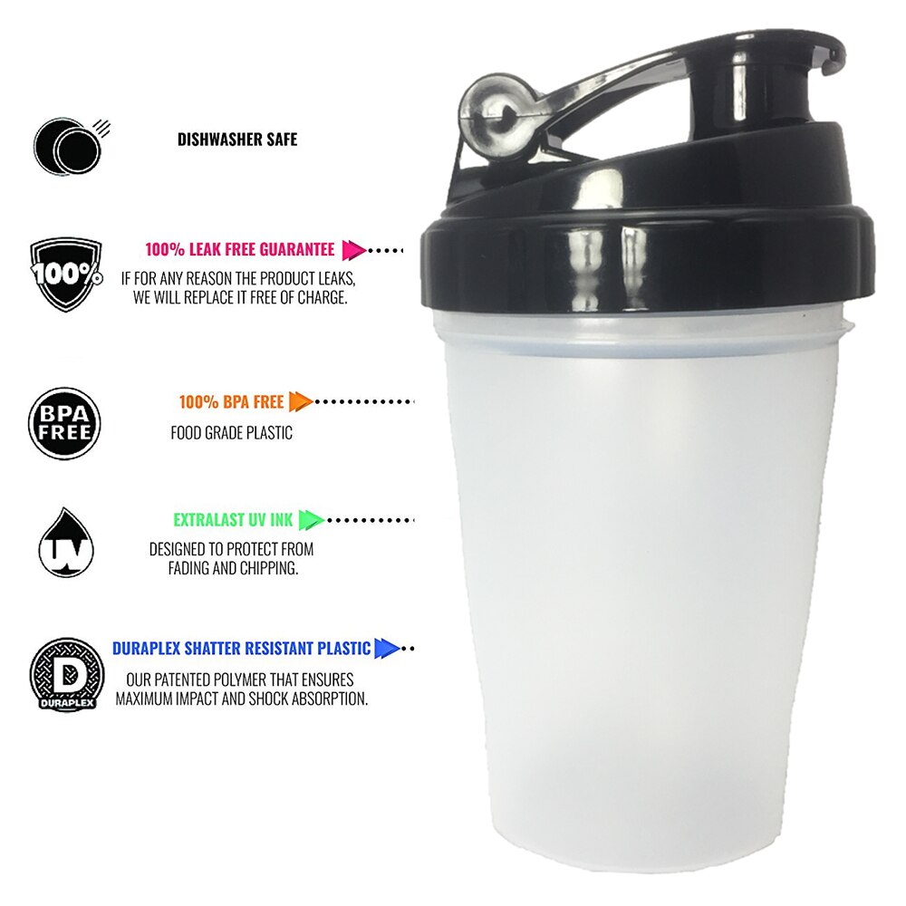 400ml shaker flaske mix protein pulver gym sports vandflaske med omrøring bold lækagesikkert låg praktisk og