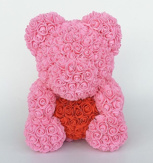 40 cm bear rose teddy bears flower rose bear DIY Christmas Valentine&#39;s Day: Pink