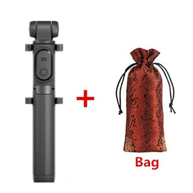 Original Xiaomi Mi 3 en 1 Wireless Bluetooth Selfie Stick Mini Trípode: black add red bag