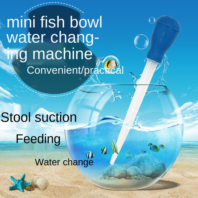 Syphon Fish Tank Water Exchanger Changer Siphon Long Suction Pipe Toilet Water Wind Free MINI Nano Aquarium Plant
