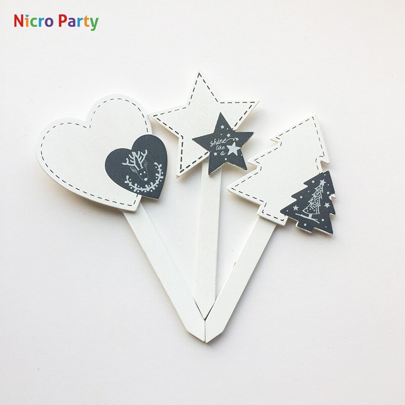 Nicro Houten 3 stks/set XMAS Cake Topper Angel Kerstman Slee Kind Verjaardag Decor DIY Home Party Decoratie # Chr67