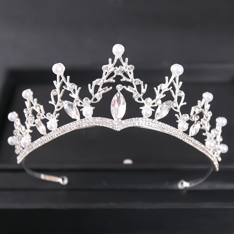 Zilveren Kleur Kristal Kroon Vrouwen Bruids Bruiloft Barok Strass Prinses Diadeem Tiara Haar Sieraden Accessoires Hoofddeksel: Licht Geel Goud Kleur