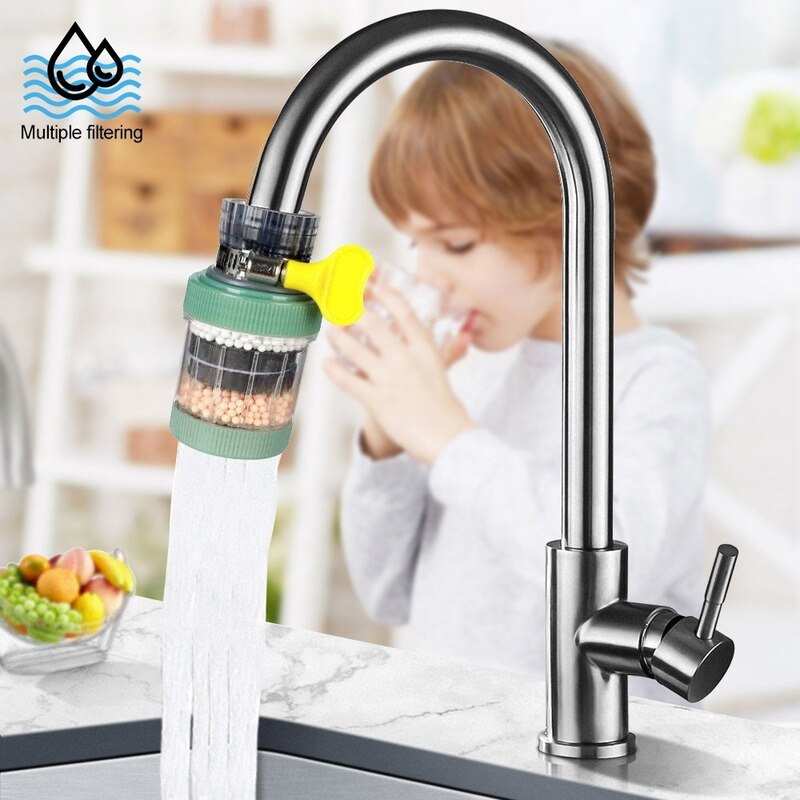 Shower Head Nozzle Filter Faucet Filter Water Saving Bubbler Activated Carbon Filter Universal Kitchen Faucet 5 Layer Purifier