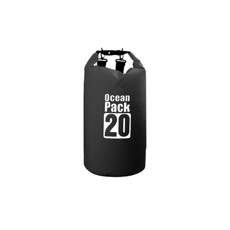 20L al aire libre Impermeable Trekking bolsa seca Camping mochila Impermeable natación playa bicicleta accesorios océano paquete resistente al agua: Black