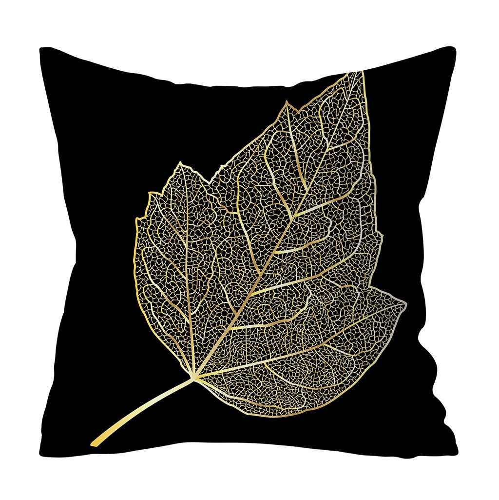 Gold Plant Gedrukt Polyester Kussensloop Decoratieve Kussens Voor Sofa Kussenhoes Home Decor Cojines Decorativos Para Sofá: G