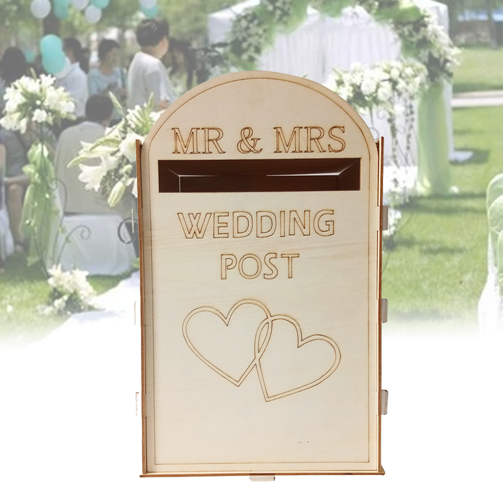 DIY Party Supplies Guest Wooden Wedding Post Box Card Holder Wall Mailbox Decoration Rustic Favor Retro Craft
