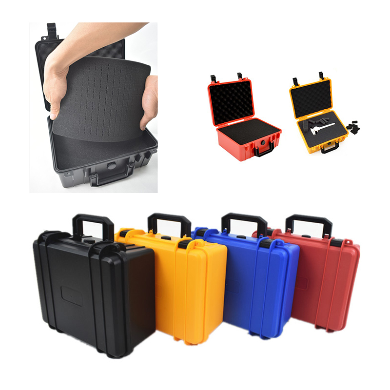 Portable Toolbox Protective Safety Instrument Tool Box ABS Plastic Storage Sealed Tool Case Thickened Shockproof Box w Sponge