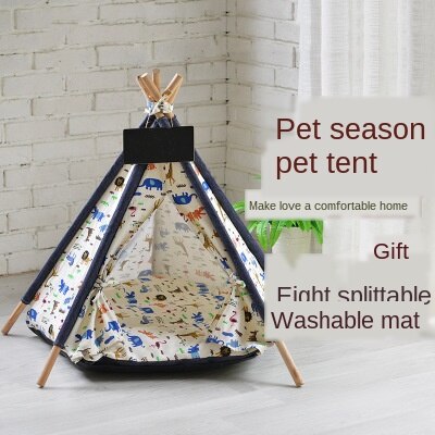 Portatile di Lino Tenda Pet Casa Del Cane gattino Casa Lavabile Teepee del Cucciolo del Gatto Indoor Outdoor Canili Portatile Teepee Cave con Zerbino